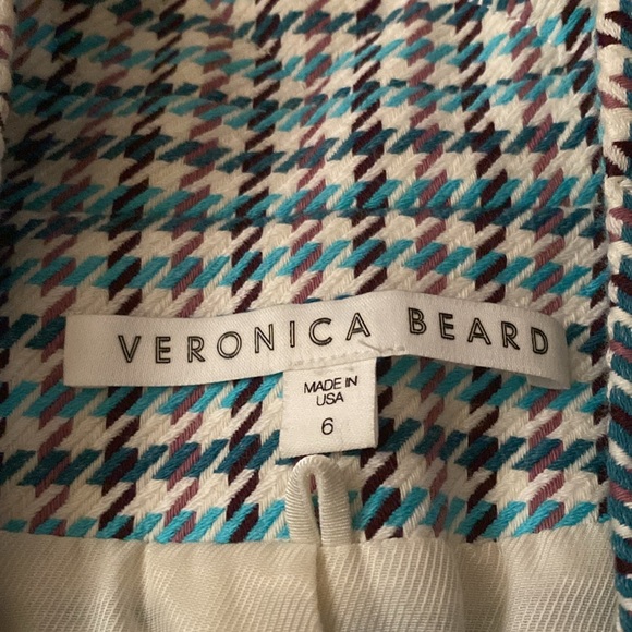 Veronica Beard Farley Dickey Jacket Size 6 Turquoise/Blue Pattern EUC Li… - Picture 5 of 16
